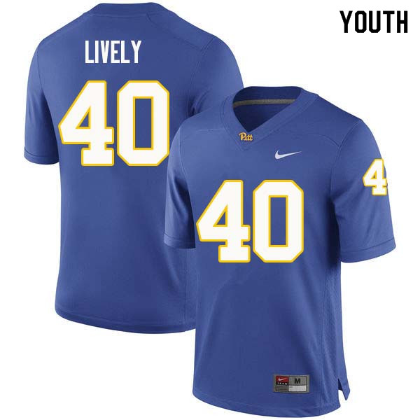 Youth #40 Colton Lively Pittsburgh Panthers College Football Jerseys Sale-Royal